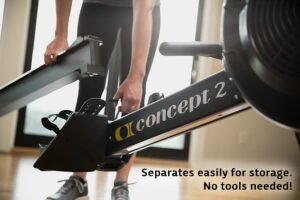 Concept2 RowErg Modell D mit Standardbeinen, Luftwiderstand, Rudergerät, Schwarz – Bild 28