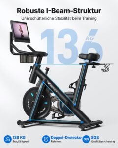 MERACH Heimtrainer mit 15,6" drehbarem FHD-Bildschirm, Magnetwiderstand, App, bis 136 kg – Bild 11