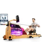 Sportstech WRX1000 Wasser-Rudergerät mit LED-Wassertank, App, Tablethalterung, klappbar