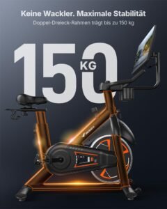 MERACH Heimtrainer mit 21,5" drehbarem FHD-Bildschirm, automatischem Widerstand, App, bis 150 kg – Bild 8