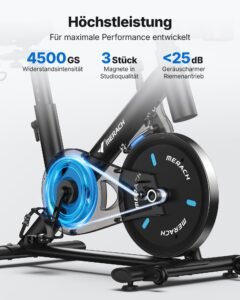 MERACH Heimtrainer mit 15,6" drehbarem FHD-Bildschirm, Magnetwiderstand, App, bis 136 kg – Bild 9