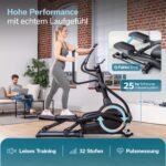 skandika Carbon P25-G Crosstrainer, klappbar, 32 Widerstandsstufen, Kinomap, bis 150 kg – Bild 6