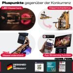Sportstech WRX1000 Wasser-Rudergerät mit LED-Wassertank, App, Tablethalterung, klappbar – Bild 5