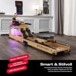 Sportstech WRX1000 Wasser-Rudergerät mit LED-Wassertank, App, Tablethalterung, klappbar – Bild 7