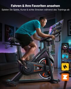 MERACH Heimtrainer mit 21,5" drehbarem FHD-Bildschirm, automatischem Widerstand, App, bis 150 kg – Bild 7