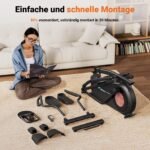 MERACH Crosstrainer mit 47 cm Schrittlänge, Magnetwiderstand, 16 Stufen, App, bis 180 kg – Bild 12