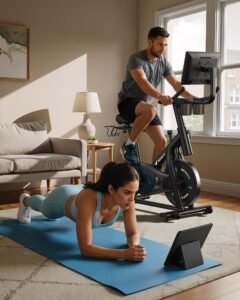 MERACH Heimtrainer mit 15,6" drehbarem FHD-Bildschirm, Magnetwiderstand, App, bis 136 kg – Bild 16